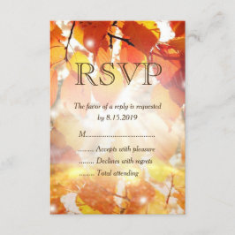 Tarjeta RSVP de Boda Caída de Saltos de Otoño