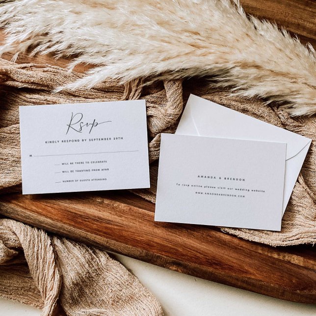 Tarjeta RSVP de boda caligráfica moderna (Subido por el creador)