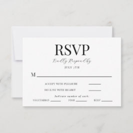 Tarjeta RSVP de boda caligráfica moderna
