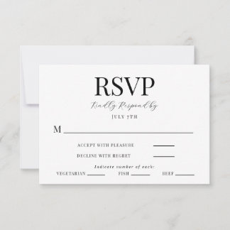 Tarjeta RSVP de boda caligráfica moderna