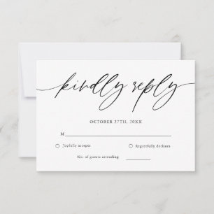 Tarjeta RSVP de boda caligráfica rústica