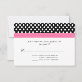 Tarjeta RSVP de Boda caprichosa de puntos de polka