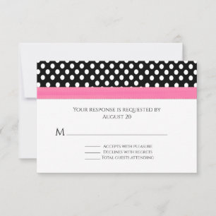 Tarjeta RSVP de Boda caprichosa de puntos de polka