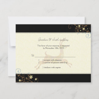 Tarjeta RSVP de Boda Caribou de Invierno