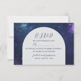 Tarjeta RSVP de Boda Celestial Romántica