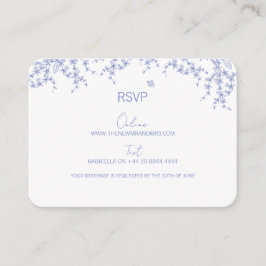 Tarjeta RSVP de Boda Chinoiserie Azul