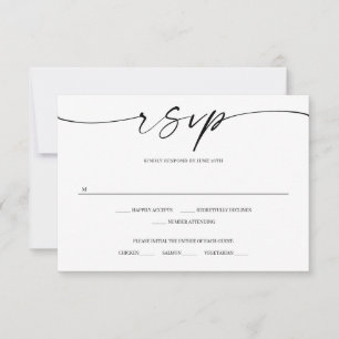 Tarjeta RSVP de boda clásica con foto
