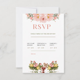 Tarjeta RSVP de Boda Clásica Elegante