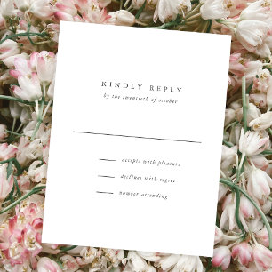 Tarjeta RSVP de boda clásica simple y elegante