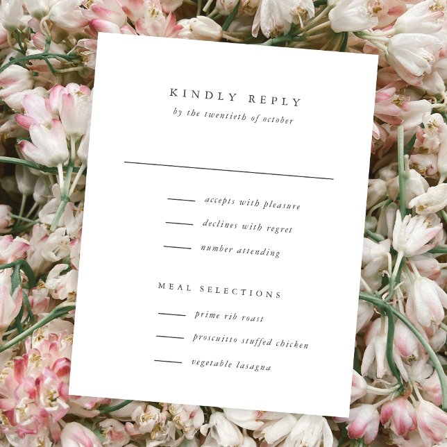 Tarjeta RSVP de boda clásica simple y elegante (Subido por el creador)