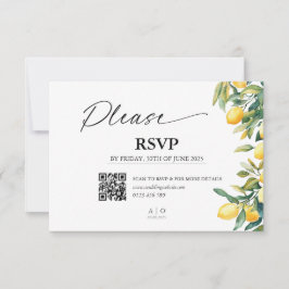 Tarjeta RSVP de boda con código QR - Lemons, Itali