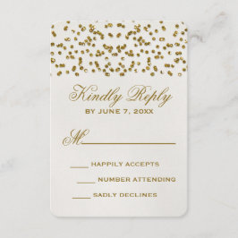 Tarjeta RSVP de Boda Confetti Purpurina de Glamour