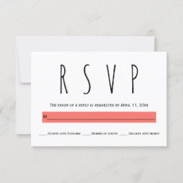 Tarjeta RSVP de boda coralina viviente de tipograf