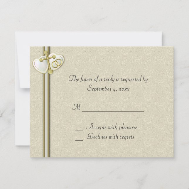 Tarjeta RSVP de boda cristiana (Anverso)