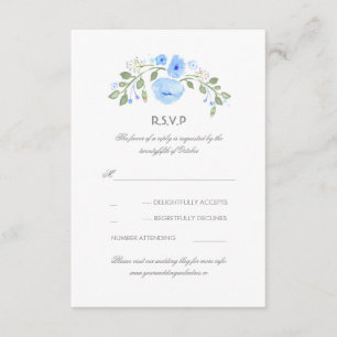 Tarjeta RSVP de boda de acuarela floral