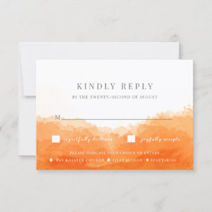 Tarjeta RSVP de boda de acuarela Tangerine