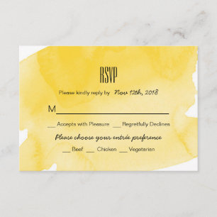 Tarjeta RSVP de Boda de Agua Amarilla