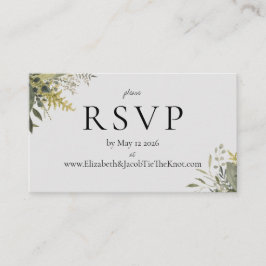 Tarjeta RSVP de Boda de Agua Botánica de Verdor