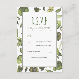 Tarjeta RSVP de Boda de Agua de Bosque de Verdor