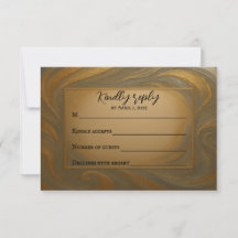 Tarjeta RSVP de boda de aleación de terciopelo