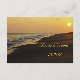 Tarjeta RSVP de Boda de Amanecer en la Playa