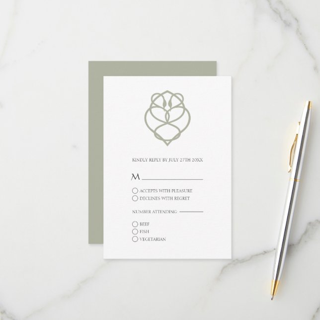 Tarjeta RSVP de Boda de Amor al Cisne Celta Irland (Anverso/Reverso In Situ)