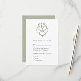 Tarjeta RSVP de Boda de Amor al Cisne Celta Irland