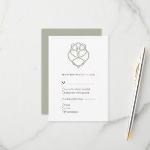 Tarjeta RSVP de Boda de Amor al Cisne Celta Irland