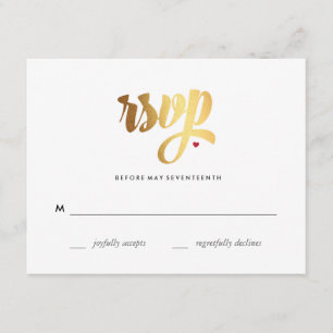 Tarjeta RSVP de Boda de Amor de Oro