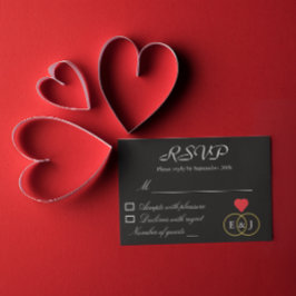 Tarjeta RSVP de Boda de Anillo Entwinado