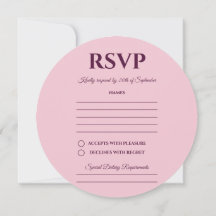 Tarjeta RSVP de Boda de Anillo Floral Púrpura