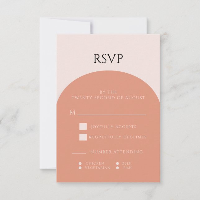 TARJETA RSVP DE BODA DE ARCHIVO TERRACOTTA (Anverso)
