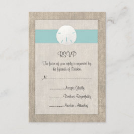 Tarjeta RSVP de Boda de arena en la playa