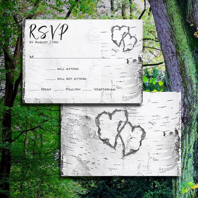 Tarjeta RSVP de Boda de Aves Blancas talladas (Subido por el creador)