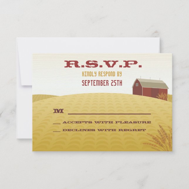 Tarjeta RSVP de Boda de Barro Rojo (Anverso)