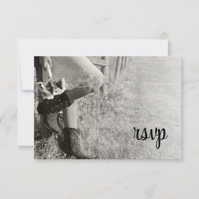 Tarjeta RSVP de Boda de Boda de Boda y Sunflower (Anverso)