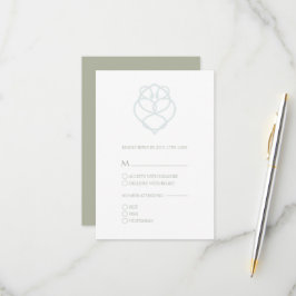 Tarjeta RSVP de Boda de Boda de Cisne Celta Azul I