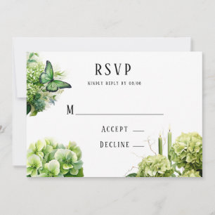 Tarjeta RSVP de Boda de Boda de Ensayo de Hidrange