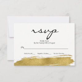 Tarjeta RSVP de Boda de Boda de Faux Gold