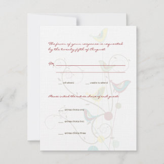 Tarjeta RSVP de Boda de Boda de Verano y Aves de V