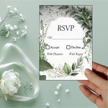 Tarjeta RSVP de Boda de Boda Delicada