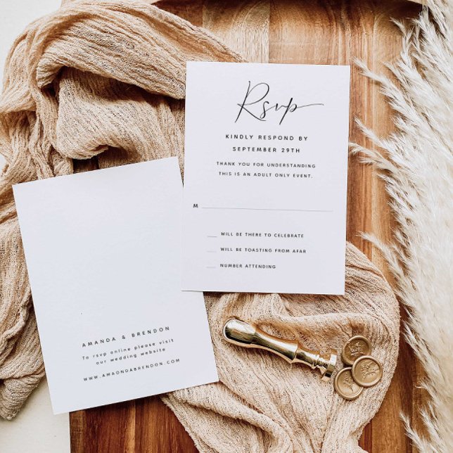 Tarjeta RSVP de boda de boda para adultos sólo con (Subido por el creador)