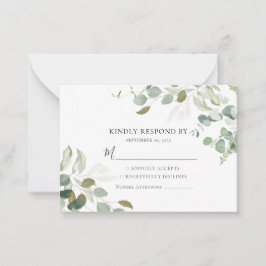 Tarjeta RSVP de Boda de bodas de ecología de eucal