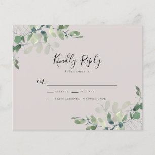 Tarjeta RSVP de Boda de bodas de ecología de eucal