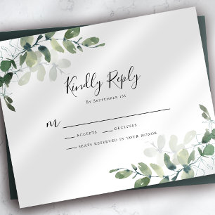 Tarjeta RSVP de Boda de bodas de ecología de eucal
