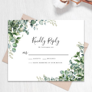 Tarjeta RSVP de Boda de bodas de ecología de eucal