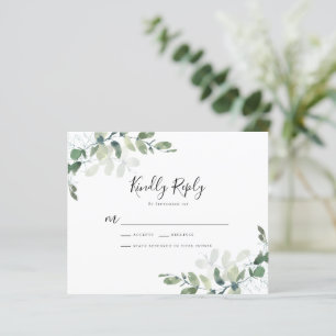 Tarjeta RSVP de Boda de bodas de ecología de eucal