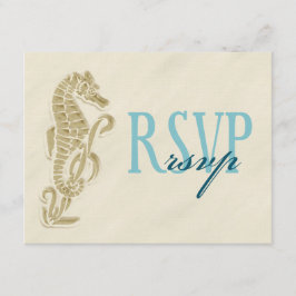 Tarjeta RSVP de boda de caballito de mar