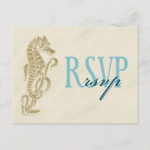Tarjeta RSVP de boda de caballito de mar