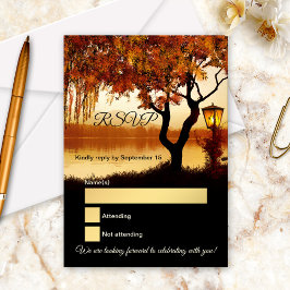 Tarjeta RSVP de Boda de Caída de Árbol de Vista de